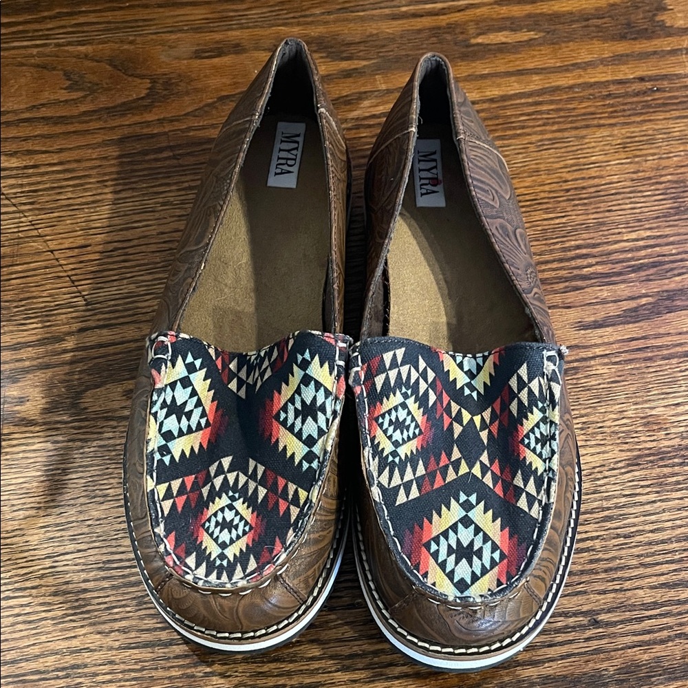 Myra Bag Women's Floral Print Leather and Patterned Loafers